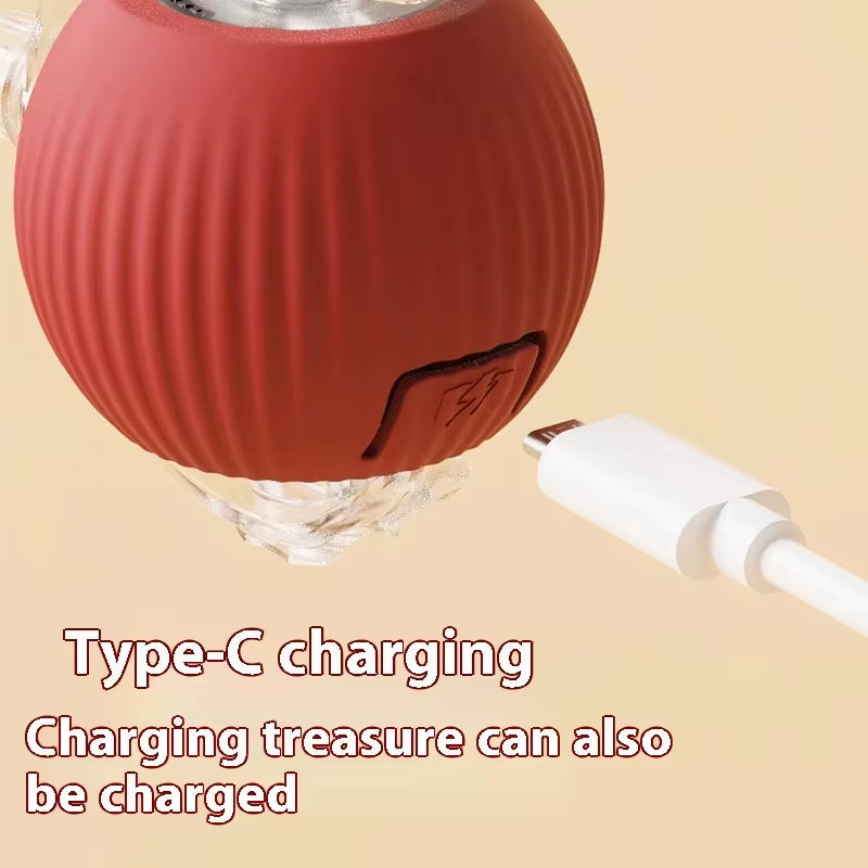 Cat Interactive Ball Toy; Automatic Rolling Ball Pet Toy for Cats and Dogs; Rechargeable Smart Pet Toy; Dog and Cat Training Toy